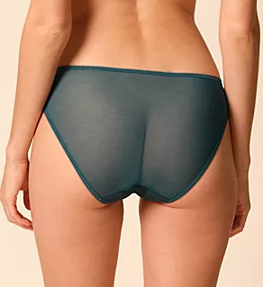 Glossies Lace Sheer Brief Panty Dark Green XL