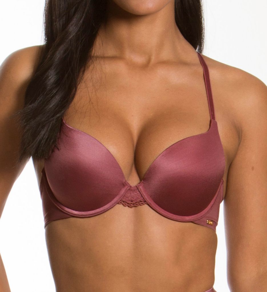 Gossard : Gossard 16801 Shimmer Lace Padded Plunge Push-Up Bra (Vintage Rose 38DD)