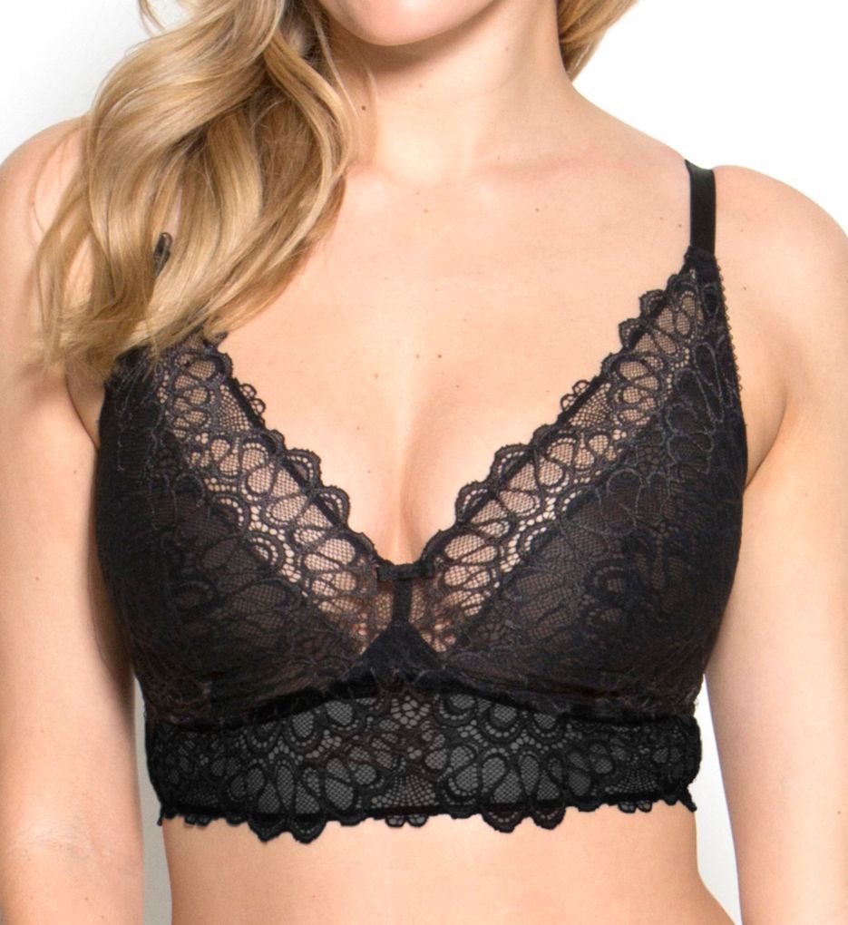 Women's Gossard 7718 Superboost Lace Deep V Underwire Bralette (Black 44DD)  