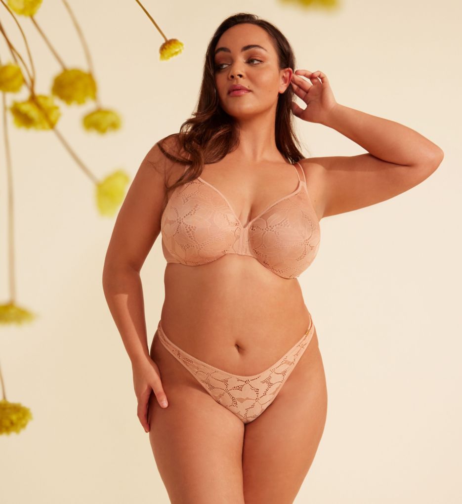 Glossies Lotus Sheer Moulded Bra - Café Crème - Gossard®