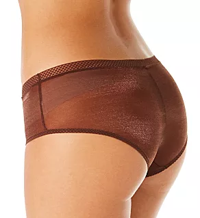 Glossies Sheer Short Panty Rich Brown L