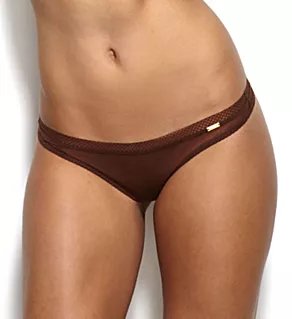 Glossies Sheer Thong Rich Brown L