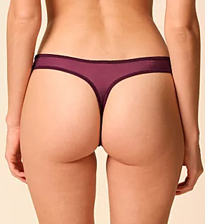 Glossies Sheer Thong Grape Wine XS