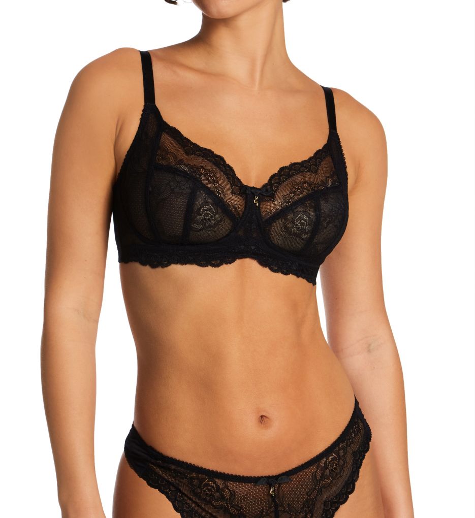 Gossard 13001 Glossies Lace Black Non-Padded Underwired Full Cup