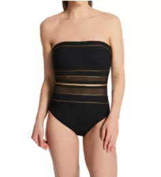 Onyx Strapless One Piece Swimsuit Black/Gold 8