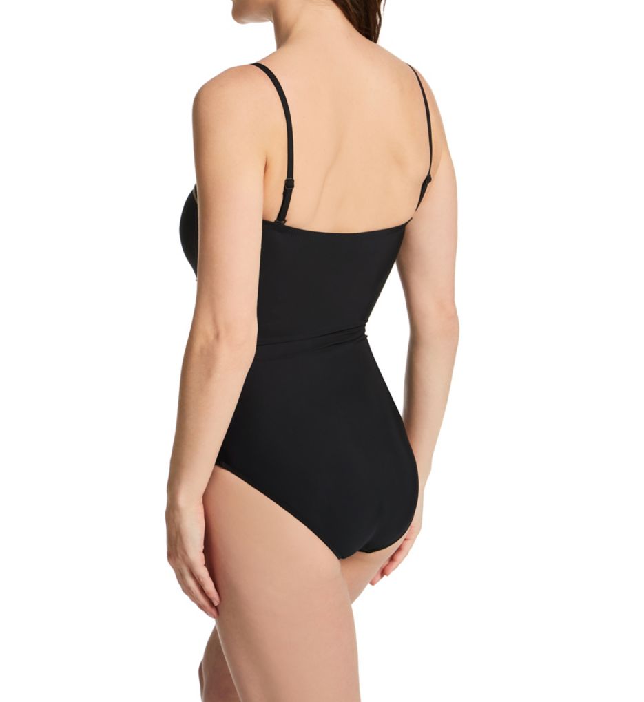 Onyx Bandeau One Piece Swimsuit Black/Gold 8 by Gottex