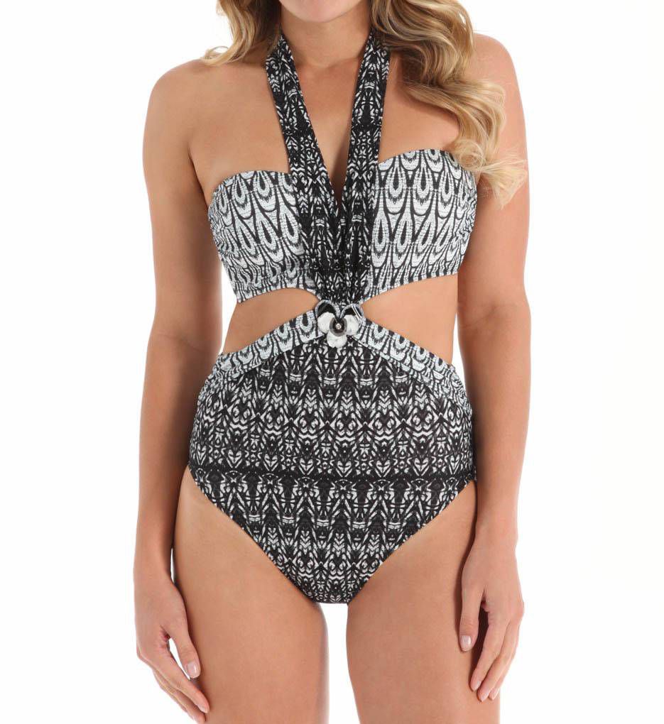 African Rhythm Cut Out One Piece Swimsuit-fs