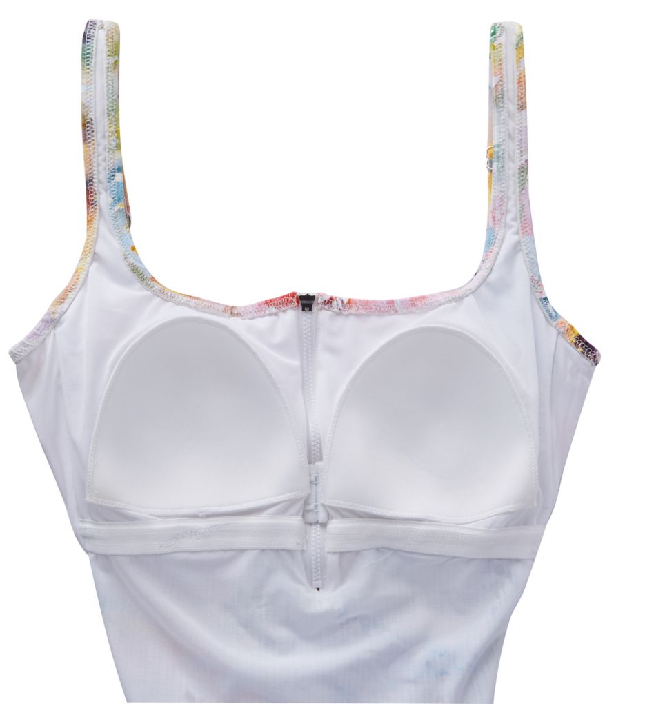 Aquarelle Zip Front Lurex One Piece Swimsuit-cs2