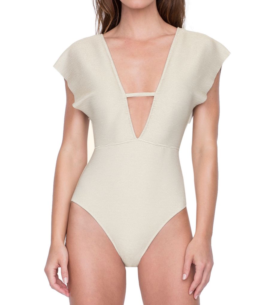 one piece plunge swimsuit