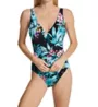 Gottex Dusk Bloom V-Neck Surplice One Piece Swimsuit DB178U - Image 1