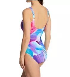 Golden Blossom Square Neck One Piece Swimsuit Multicolor 6