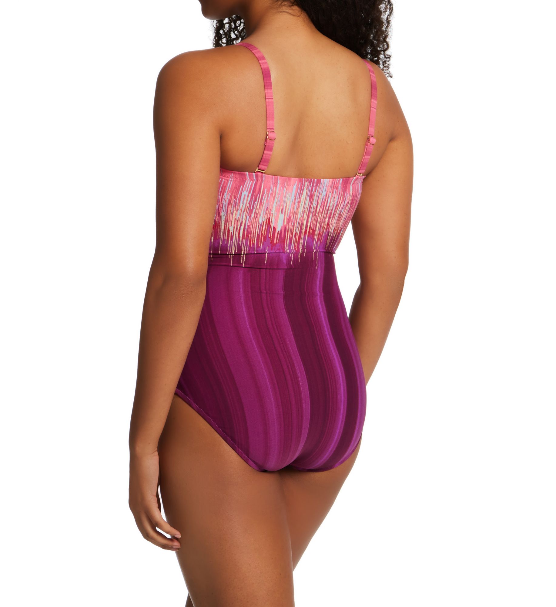 Gottex Moroccan Sky Bandeau One Piece Swimsuit Multi Plum 8  - Image 2
