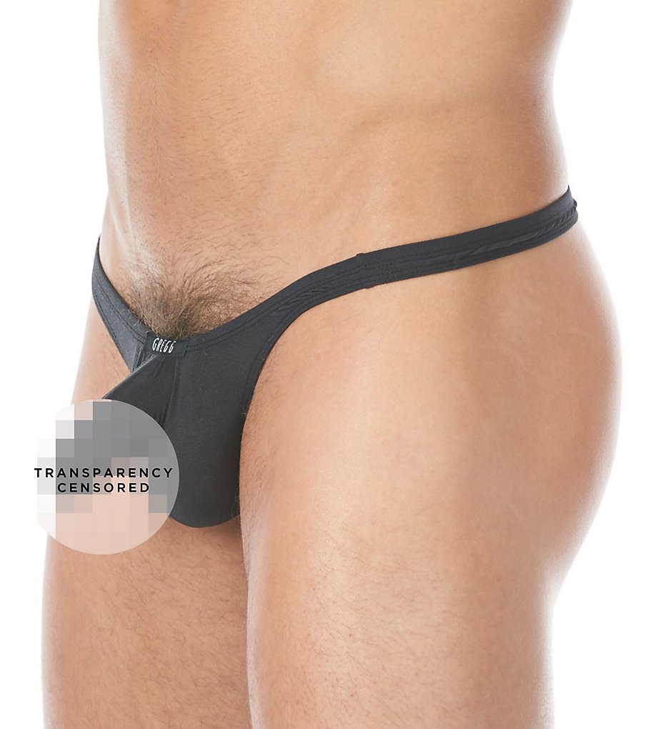 Gregg Homme 122804 Nude 8 Way Hyperstretch Thong (Black)