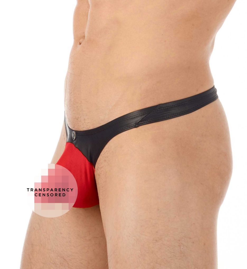 Two-Timer Hyperstretch Faux Leather Thong