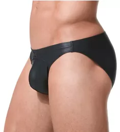 Crave Faux Leather Brief BLK S