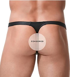 Crave Faux Leather Thong BLK S