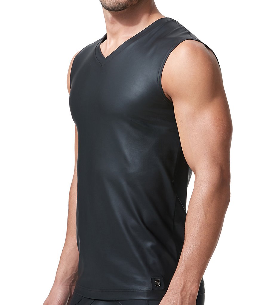 Gregg Homme 152622 Crave Faux Leather Muscle Shirt (Black)