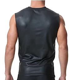 Crave Faux Leather Muscle Shirt BLK S