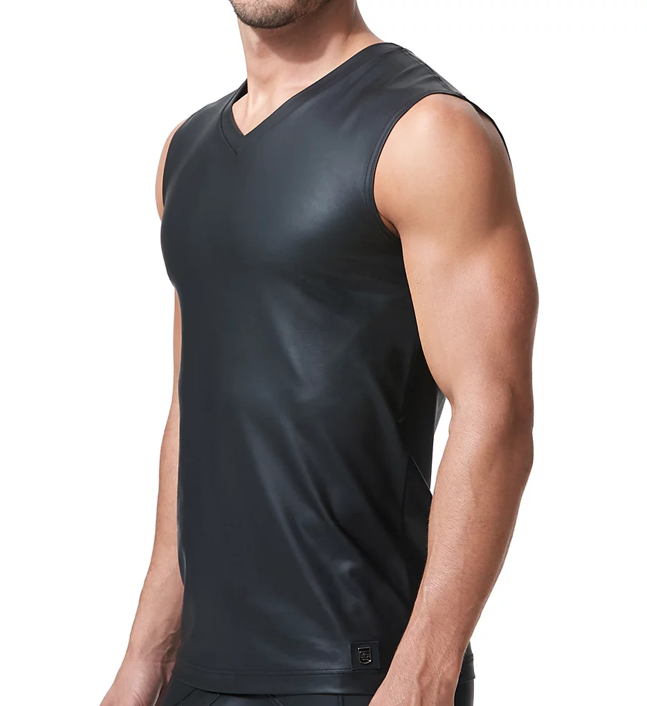 Crave Faux Leather Muscle Shirt