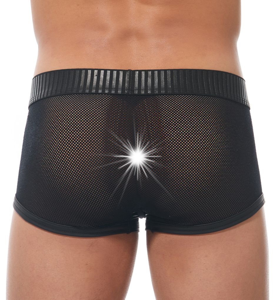Strap Faux Leather Sheer Boxer Brief