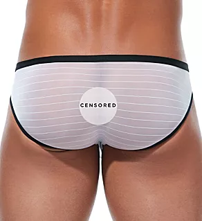 Renegade Peekaboo Sheer Brief WHT L