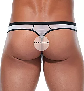 Renegade Peekaboo Sheer Thong WHT XL