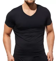 Yoga Breathable V-Neck T-Shirt BLK S