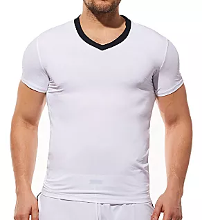 Yoga Breathable V-Neck T-Shirt WHT M