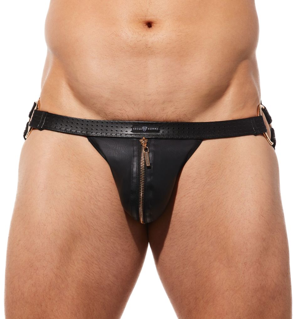 Solid Gold Jockstrap with Functional Zipper-gs