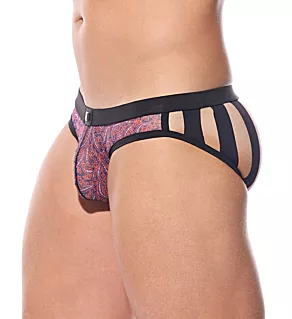 Outline Bar Back Sheer Brief Red S