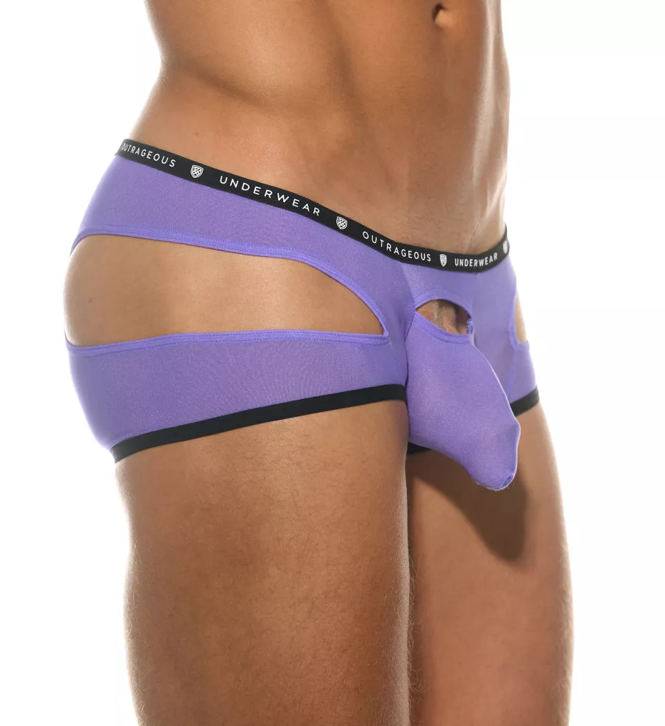 Gamer Shimmered Sheer Crotchless Trunk PURP5 S