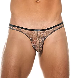 Cobra Sheer Animal Print Thong BLK S