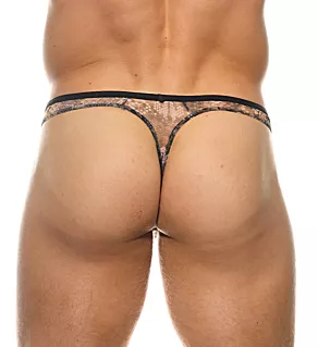 Cobra Sheer Animal Print Thong BLK S