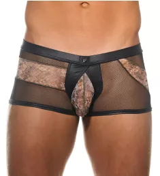 Sheer Animal Print Enhancing Trunk BLK S