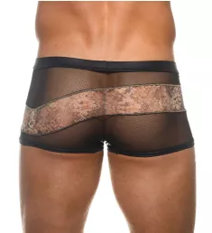 Sheer Animal Print Enhancing Trunk BLK S