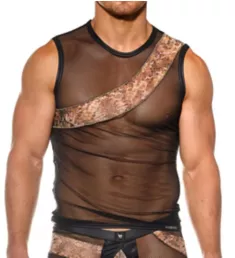 Sheer Animal Print Muscle Shirt