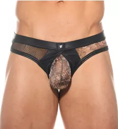 Sheer Animal Print Enhancing Thong