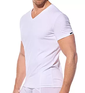 Chill Viscose Blend V-Neck T-Shirt White L