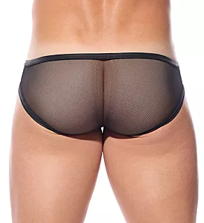 DOM See Through Mesh Brief Black L
