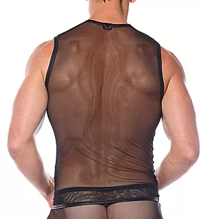 DOM See Through Mesh Muscle Shirt Black L