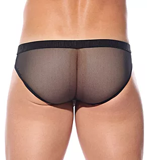 Pleez Me Sheer Mesh Brief Black L