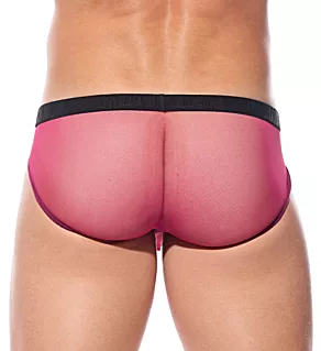 Pleez Me Sheer Mesh Brief Pink L