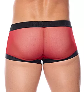 Pleez Me Sheer Mesh Trunk Red L