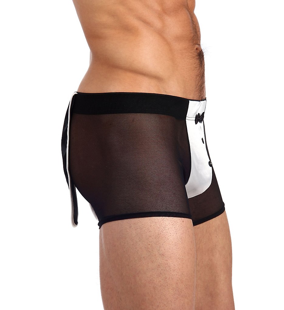Gregg Homme 25505 Satin Knit Tuxedo Mesh Boxer (Black)
