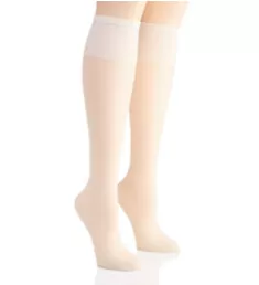 Silk Reflections Plus Silky Sheer Knee High - 2 Pk Pearl O/S