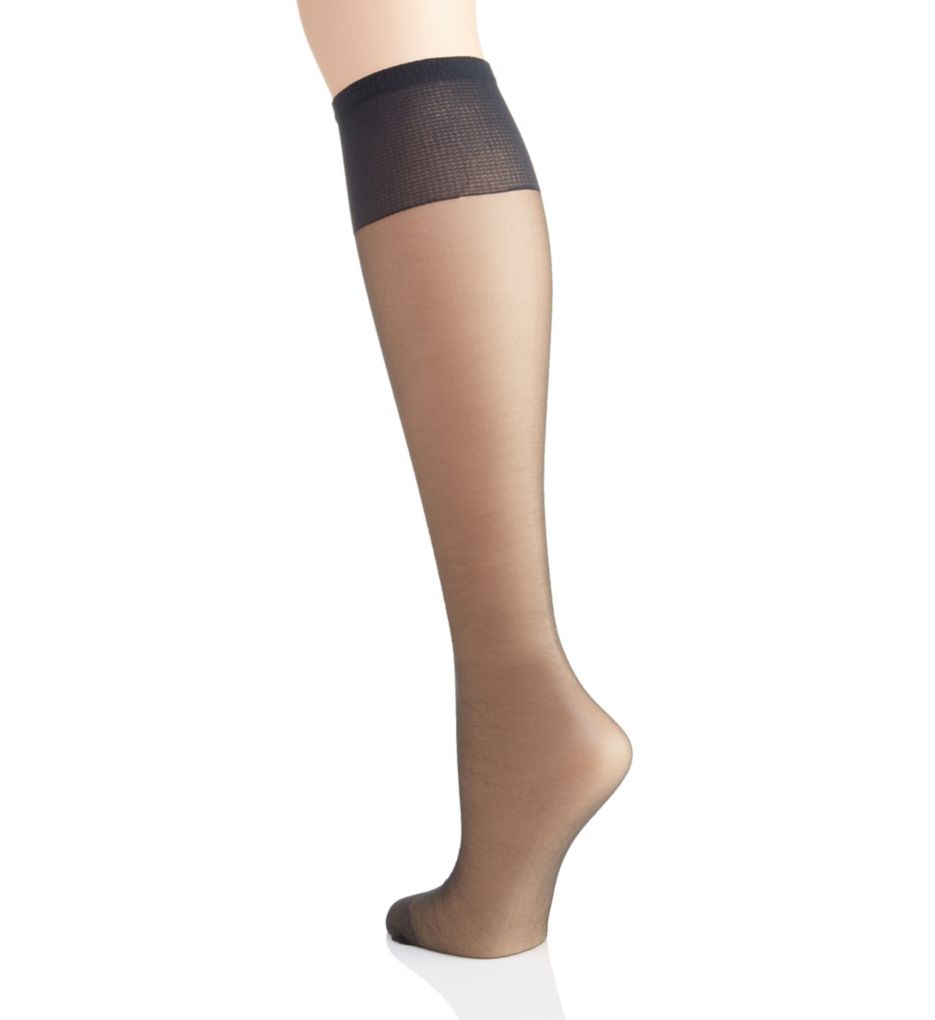 Hanes Silk Reflections Plus Silky Sheer Knee High - 2 Pk Travel Buff O/S  - Image 2