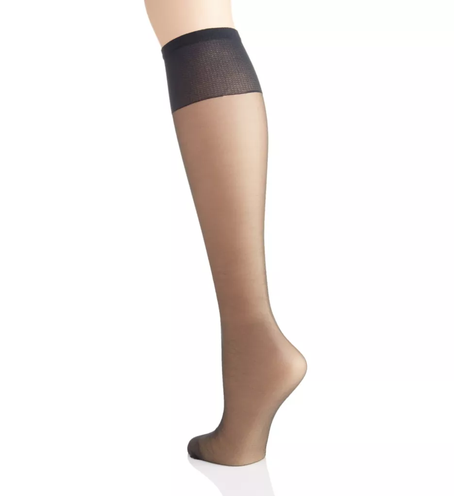 Silk Reflections Plus Silky Sheer Knee High - 2 Pk Jet O/S