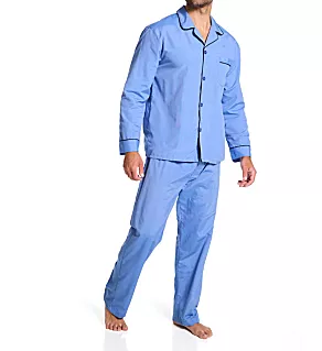 Big Man Classics Broadcloth Woven Pajama Set Solid Blue 2XL