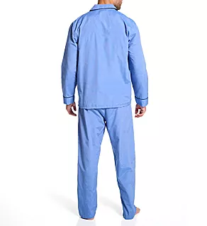 Tall Man Classics Broadcloth Woven Pajama Set Solid Blue 4XLT