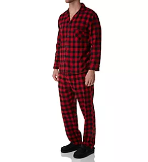 Big Man Plaid Flannel Pajama Set RdPld 3XL